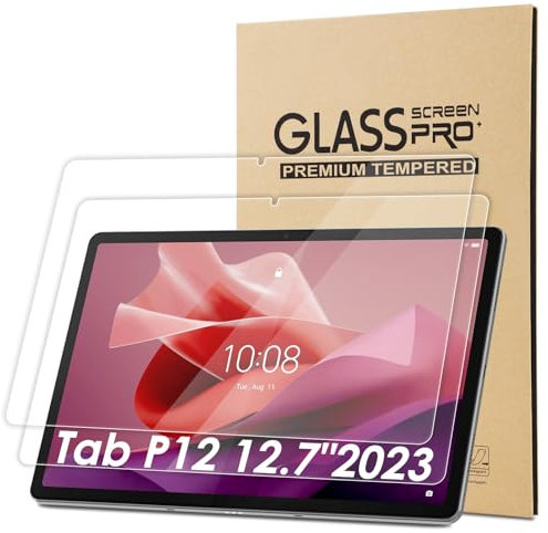 Bighan Protector de Pantalla Compatible para Lenovo Idea Tab Pro / P12 12.7, 2 Pack Cristal Templado Compatible para Samsung Tab A9 Plus, dureza 9H, antiarañazos, sin burbujas