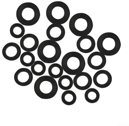 Yhenlovtt Ersatz-Gummi-Unterlegscheiben, Nylon-Kunststoff-Unterlegscheiben, runde Dichtung, Sortiment, für Waschbecken oder Badewannenarmaturen, Waschbecken, Duschdichtung, Tropfen