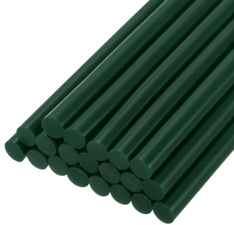 QUARKZMAN 30Pz Stick Colla a Caldo Mini 7mm x 100mm Colla a Caldo Bastoncini Piccoli Ricariche per Pistola, Verde Scuro