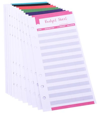 HYTROVE Budgetblätter Mit 12 Blatt Lochung Budgetplanerpapier Kassenbudget Für Heim Büro Geschäft Zur Ausgabenverfolgung