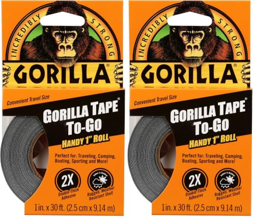 Gorilla Tape Handy Roll Black 9m (Pack of 2)