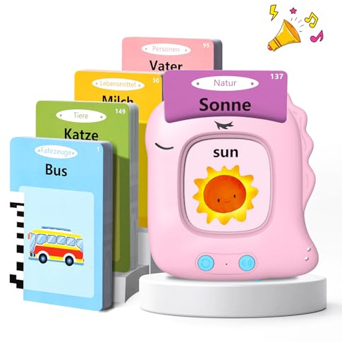 VISATOR Sprechende Lernkarten Kinderspielzeug Sprechende Deutsch 224 Wörter | Sprachförderung Cards Für Kinder Jungen Mädchen Autismus 112 Blätter Lernspielzeug Lernen Ab 3 4 5 6 Jahre