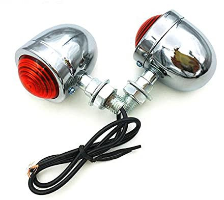 TANGSIYANG Blinker Motorrad 1 Paar Motorrad -Blinker -Anzeige Leichtbernmotorbike Blinker -Scheinwerfer 12V -Anzeige Lampen -Kugel Chrom Chrom Schwarz Motorrad Blinker(Silver)