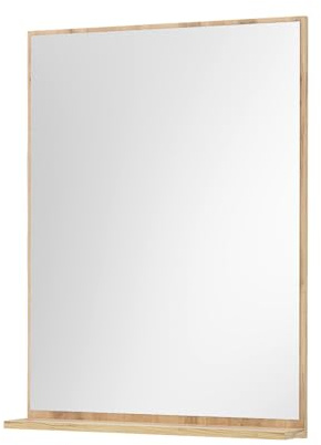 Furn.Design Badezimmer Spiegel in Wotan Eiche Badspiegel mit Ablage Badezimmer Bad Gäste WC 60 x 80 cm, Center