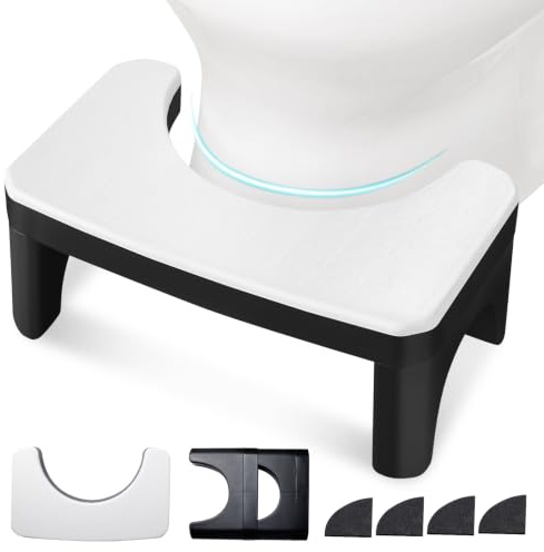 PORFOYO Tabouret de toilette pour adulte - Hauteur parfaite pour la posture recommandée contre les hémorroïdes, la constipation, les ballonnements
