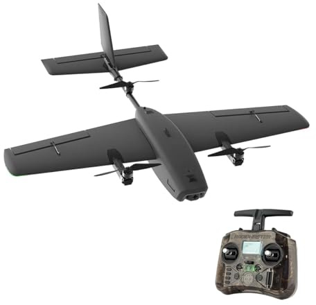 TBRICKFUNR Fjärrkontrollsplan för vuxna, T2 VTOL 2,4 G EPP vertikal start och landning RC-flygplan med FPV-kameramontering och flygkontroll, present till honom (RTF-version/inget batteri)