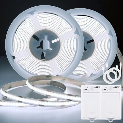 2M LED Streifen mit Bewegungsmelder Innen Batterie (Kaltweiß, stück, 1, 2)