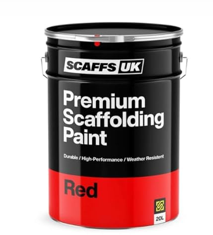 Heavy Duty Industrial Metal Paint – Quick-Dry Enamel Coating for Steel, Iron, Aluminium & More – High-Bond, Weatherproof Finish – Ideal for Scaffold Poles, Fencing, Tools & Machinery (RED)