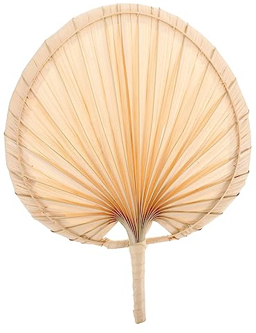 SHINEOFI Abanico Portátil Palma Natural Ligero y Decorativo para Verano Fiestas Bodas y Hogar y Playa