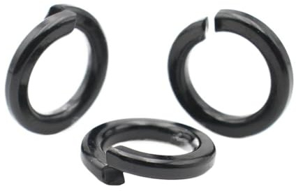 Arandelas de sujeción Arandelas de seguridad con resorte de acero inoxidable Sliver Washer, juntas elásticas, color negro, M2, M2.5, M3, M4, M5, M6, M8, M10, M12, M16 y M24, 2-20 unidades(M6 (10pcs))