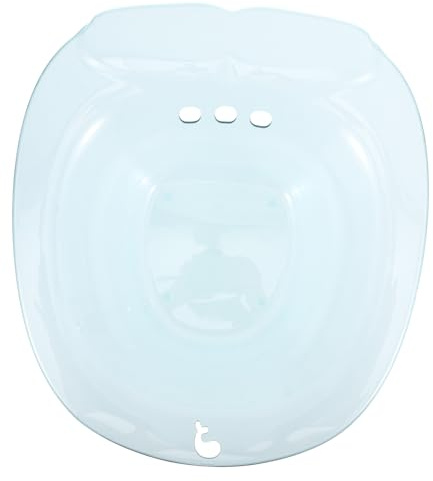COLLBATH Sitzbadbecken für Toilette Ergonomisch Transparent Blau Robustes Kunststoffmaterial Platzsparend Aufhängbar zur Wochenbett und Hämorrhoidenpflege Postoperativ für Senioren