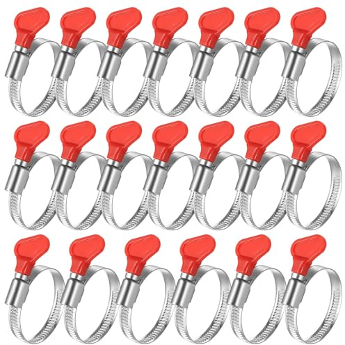 20 Pièces Collier de Serrage Inox, Collier Serrage Réglable 32-44mm, Colliers de Serrage pour Tuyaux, Collier de Serrage Métallique, Collier Durite À Écrou Papillon pour Tuyau de Piscine Gaz