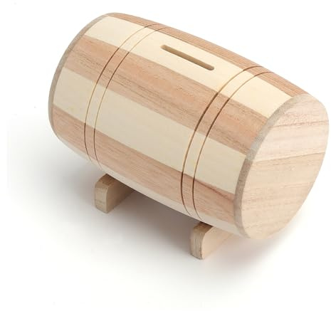 TMZELOA Hucha Madera, Hucha de Madera, Madere con Bolígrafo y Pegatinas Caja de Ahorros en Efectivo Huche Cerdito Alcancia para Regalo de Cumpleaños Decoración del Hogar Recuerdo