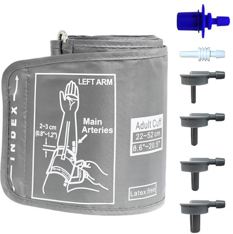 YUPZAR Manguito para Adultos,Aplicable al Manguito Tensiometro Omron,Circunferencia del Brazo de 22 a 52 cm,Accesorios para Medir la Presión Arterial(Gris Claro)