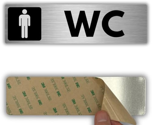 LEIASA | Señal Baño Hombre - 5x18 cm - Aluminio - Aseo Masculino Caballeros