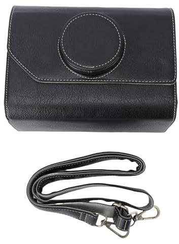 CHEOTIME Camera Sling Bag, PU Leather Crossbody Camera Case with Adjustable Strap Small Camera Bag Compact Shoulder Photography Bags for Men Women Photographers