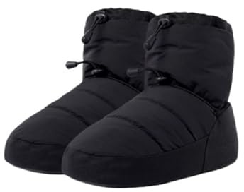 Duck Down High Top Camping-skor vinter varm camping utomhus vattentäta och vindtäta och halkfria för utomhusvandring (svart, XL 38-39)