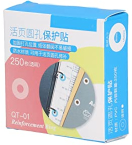 Zerodis Hole Punch Reinforcers Stickers PVC Repair Labels for Paper Projects DIY Photo Albums and Important Documents (Transparent)