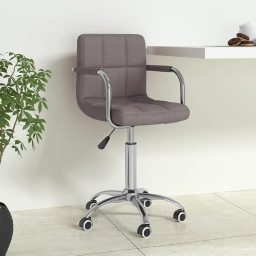 Owoxanthellate Chaise de bureau, pivotante, en tissu taupe, avec vérin à gaz, hauteur réglable, 50 x 47 x (74,5-86), ergonomique, pour la maison, le salon, la salle à manger
