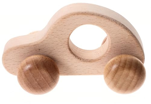 LRXIYODE Voiture à Pousser en Bois de Hêtre pour Bébé, Éducatif à Préhension Inertielle, Modèle Compact et Lisse, Sécurité Bords Arrondis, Éveil et Coordination Main-œil des Tout-Petits