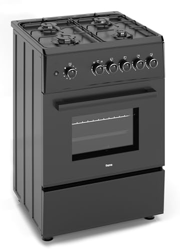 Ferre F6TS40G2-BL 60cm Freestanding Gas Cooker - Matte Black