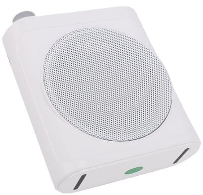 Generic Amplificador de Voz Inalámbrico con 2 Micrófonos Lavalier, PA Portátil Bluetooth para Enseñanza en el Aula, Amplificador de Auriculares Recargable para Profesores y Discursos, Blanco (White)