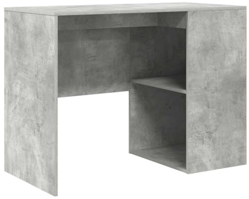 Escritorio de hormigón, gris, 102 x 50 x 75 cm, de madera con estante, moderna mesa de oficina para el hogar, oficina, escritorio, PC, espacio de trabajo, ordenador de sobremesa para juegos y estudios