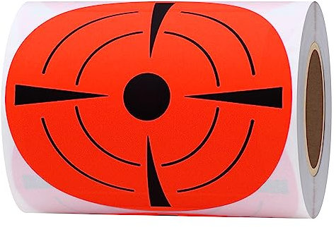 Hylabelest Zielwechsler, runde Selbstklebende Schießscheiben, Punkte, Etiketten, 7,62 cm, Fluoreszierendes Rot
