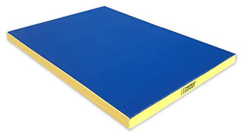 NiroSport Turnmatte 150 x 100 x 8 cm Blau/Gelb Weichbodenmatte Matte Gymnastikmatte Fitnessmatte Sportmatte Trainingsmatte Bodenmatte Schutzmatte Übungsmatte wasserdicht