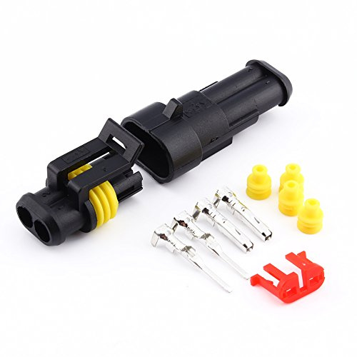 Connettore del cavo elettrico, da maschio a femmina, impermeabile, terminali da 1,5 mm, cablaggio a chiusura rapida, termorestringente, per auto, moto, camion