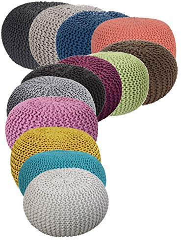 Northam Sitzhocker - Sitzpuff/Pouf/Sitzpouf Grobstrick-Optik Ø in ver. Farben (Terrakotta)