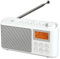 DAB/DAB Plus/FM Radio, Klein Digitalradio Tragbares Batteriebetrieben, Mini Radio Digital Akku & Netzbetrieb Kofferradio, USB-Ladekabel (Weiß)