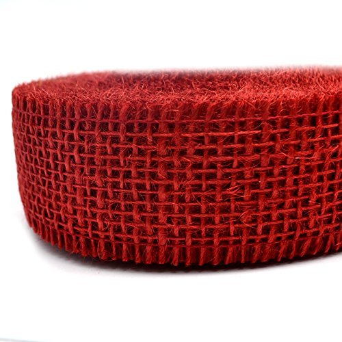 finemark 25 m x 40 mm Dekoband Jute Bordeaux (155) Juteband Geschenkband Dunkelrot 4 cm Gitterband Schleifenband aus Naturjute nachhaltig Weihnachten Herbst Deko Geburtstag Geschenkverpackung