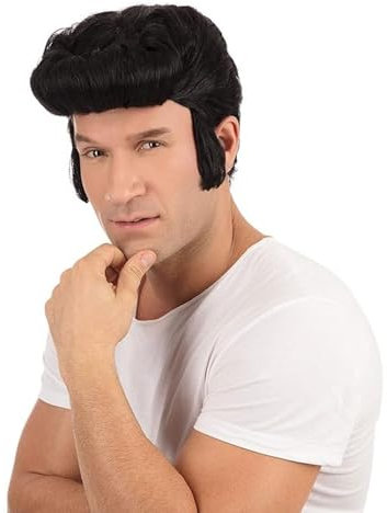 Bristol Novelty BW686B - Peluca con tupé, talla única, en bolsa, negro Halloween