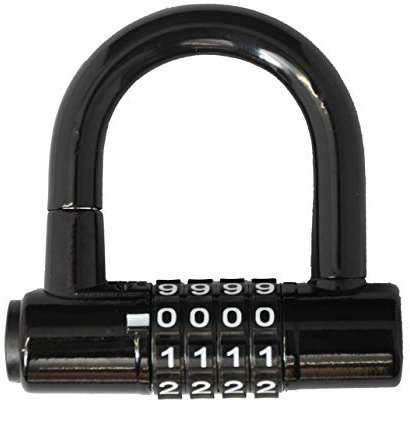 Mini Compact Padlock 4 Digit Combi 12mm Shackle U-Lock D-Lock Combination Shed Bikes Scooter Sheds Luggage Airport Bicycle Lock