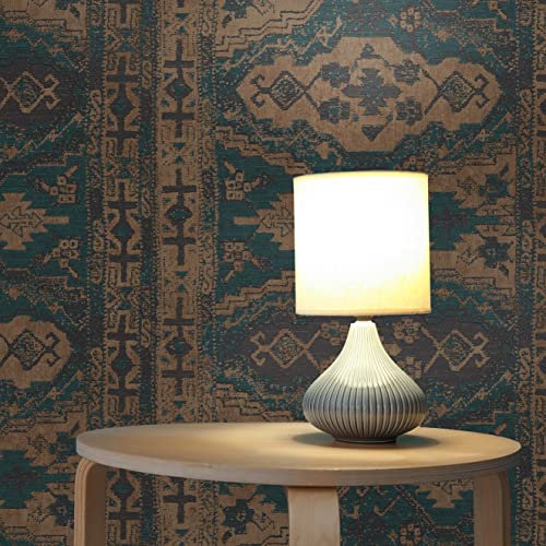 TADESSI Tapet vintage M1-No.1607 fibertapet blå brun struktur orientalisk för vardagsrum sovrum kök non-woven
