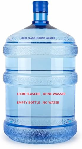 mutto Wasserflasche leer, Wasserbehälter für 19 Liter, Wiederverwendbare PET Wassergallone Leerflasche, mit 2x Deckel inklusive, BPA frei,aus Polyethylenterephthalat