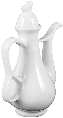 CIYODO Ceramic Huadiao Wine Pot Portable Wine Kettle for Drinking at Home Restaurant Handle Jug