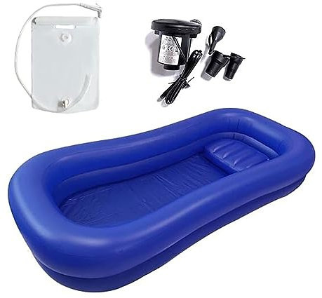 CEEBUS Nachttisch Dusche Badewanne Kit Medizinische aufblasbare Badewanne, Erwachsene bettlägerige Patienten Ganzkörper Bett Dusche aufblasbare Wanne Home Care Handicap Bett Zubehör