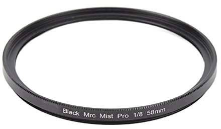1/8 Kamerafilter, Schwarzer Nebelfilter, rutschfeste Textur für Stillleben (58MM)