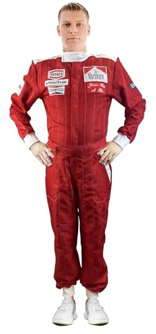 Rush Racer James Hunt Nascar - Tuta da corsa, taglia M, colore: rosso
