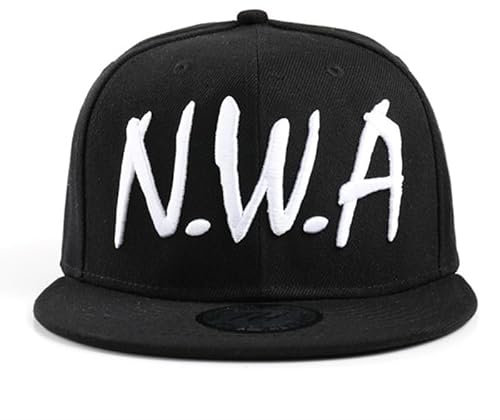 Herren & Damen Snapback Sport Baseball Cap Vintage Schwarz NWA Letter Hip-Hop Hut