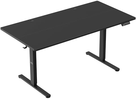 MARK ADLER Leader 7.4 White Höhenverstellbarer Schreibtisch Stehpult | Stehschreibtisch 140x70cm - 3 Memory-Steuerung - Touchscreen - Kabeldurchführung - Kopfhörerhaken Getränkehalter – Schwarz