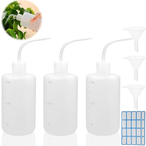 DKBT 3 st plastflaska, laboratorieprov, dropptvätt, tatuering, ögonfransrengöring, flaska, tvål, tatuering, LDPE, material med smal mun, tvättflaska, 250 ml