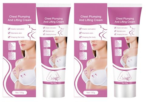 2 Stück Bruststraffunkesscreme, Breast Cream, Brustvergrößerung Creme, Bust Enhancement Massagecreme, Fehlschlag Creme Mit Glyzerin und Rosenöl, Strafft, Massiert und Hebt die Brüste.