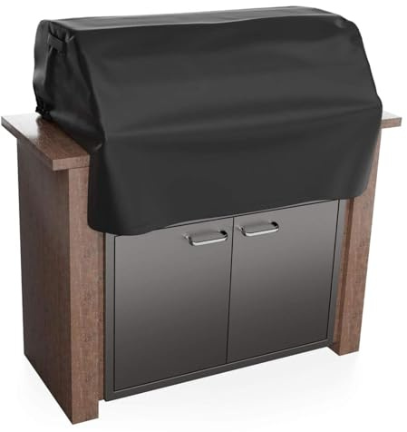 BBQ Grill Abdeckung Outdoor Wasserdicht Eingebaute Grill Top Abdeckung Integrierte Grillabdeckung Wetterfest Grill Abdeckhaube Anti-UV BBQ Abdeckung Mit Aufbewahrungstasche Für Die Meisten Gasgrill