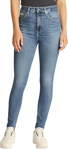 Calvin Klein Donna Jeans Super Skinny Ankle Vita Alta, Blu (Denim Light), 31W