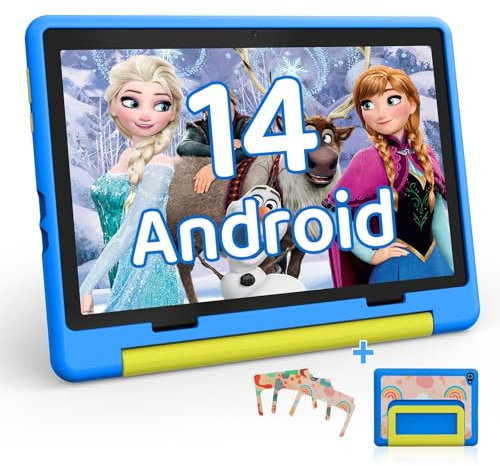 Kids Tablet, Android 14 10 Inch Kids Tablet, Octa-Core, 8GB RAM + 64GB ROM/1TB Expansion, Kids Tablet with Parent Control with Protective Case, Blue