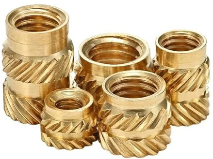 GSCLZ Dadi Zigrinati in Ottone 300 pz M5 M6 Calore Inserto Filettato Dadi in Ottone Hot Melt Stampaggio Zigrinato Metallo Rame Dado di Bloccaggio for Stampante 3D per Stampanti 3D(M6x6x8 (300pcs))