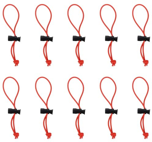sourcing map 10pcs Elastic Cable Tie 5.9 Multipurpose Extra Thick Cable Organizer Adjustable Cable Strap Toggle Tie Reusable Tangle for Home Office Travel, Red